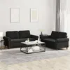 Image de vidaXL Ensemble de canapés 2 pcs avec coussins Noir Velours