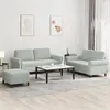 Image de Ensemble de canapés 3 pcs avec coussins Gris clair Velours