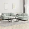 Image de vidaXL Ensemble de canapés 2 pcs avec coussins gris clair velours
