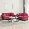 Image de vidaXL Ensemble de canapés 2 pcs avec coussins rouge bordeaux velours3202234