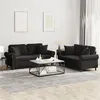 Image de vidaXL Ensemble de canapés 2 pcs avec coussins noir velours