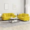 Image de vidaXL Ensemble de canapés 2 pcs avec coussins jaune velours3202236