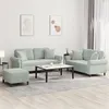 Image de vidaXL 3-delige Loungeset met kussens fluweel lichtgrijs3202240