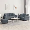 Image de vidaXL Ensemble de canapés 3 pcs avec coussins gris foncé velours3202241