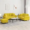 Image de Ensemble de canapés 3 pcs avec coussins jaune velours
