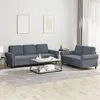 Image de vidaXL Ensemble de canapés 2 pcs avec coussins Gris foncé Velours