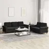 Image de vidaXL Ensemble de canapés 2 pcs avec coussins Noir Velours