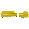 Image de vidaXL Ensemble de canapés 2 pcs avec coussins Jaune Velours