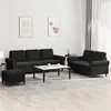 Image de vidaXL Ensemble de canapés 3 pcs avec coussins Noir Velours3202265