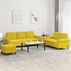 Image de vidaXL Ensemble de canapés 3 pcs avec coussins Jaune Velours3202266
