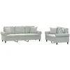 Image de vidaXL Ensemble de canapés 2 pcs avec coussins gris clair velours