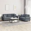 Image de vidaXL Ensemble de canapés 2 pcs avec coussins gris foncé velours