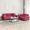 Image de vidaXL Ensemble de canapés 2 pcs avec coussins rouge bordeaux velours3202274