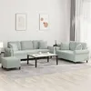 Image de Ensemble de canapés 3 pcs avec coussins gris clair velours