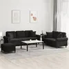 Image de vidaXL Ensemble de canapés 3 pcs avec coussins noir velours3202285