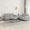 Image de vidaXL Ensemble de canapés 2 pcs coussins gris clair tissu microfibre