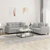 Image de vidaXL Ensemble de canapés 2 pcs coussins Gris clair Tissu microfibre