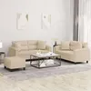 Image de Canape droit vidaxl 2 places en tissu beige 85 x 212 x 80 cm