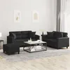 Image de vidaXL 3-delige Loungeset met kussens kunstleer zwart3202377