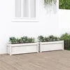 Image de vidaXL Jardinières 2 pcs, Lits Surélevé, Bacs à Fleurs, Pots de Plantes, Boîtes à Fleurs Jardin Patio Terrasse, Blanc Bois 837452
