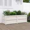 Image de vidaXL Jardinière, Lit Surélevé, Bac à Fleurs, Pot de Plantes, Boîte à Fleurs Jardin Patio Terrasse Balcon, Blanc Bois 837485