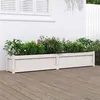 Image de Jardinière blanc 180x31x31 cm bois de pin massif