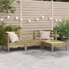 Image de Canapé de jardin 3 places avec repose pieds bois pin imprégné