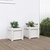 Image de vidaXL Jardinières 2 pcs blanc bois de pin massif 837397