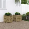 Image de vidaXL Jardinières 2 pcs, Lits Surélevé, Bacs à Fleurs, Pots de Plantes, Boîtes à Fleurs Jardin Patio Terrasse, Bois de Pin 837423