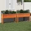 Image de vidaXL Jardinières 2 pcs avec pieds cire marron bois de pin massif 837569