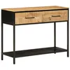 Image de vidaXL Table Console, Bout de Canapé avec 2 Tiroirs, Table d'Appoint, Meuble de Salon Entrée Couloir, Bois Massif de 358581