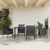 Image de vidaXL Ensemble à Manger de Jardin 5 pcs, Chaises et Table à Dîner, Meubles de Terrasse Patio Extérieur, Moderne, Noir 3203340