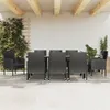 Image de vidaXL Ensemble à manger de jardin 9 pcs noir résine tressée et acier 3203351