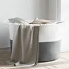 Image de vidaXL Panier à Linge, Corbeille à Linge avec Poignées, Coffre à Linge avec Rangement, Organisateur de Salle de Bain, Gris 358469