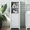 Image de vidaXL Armoire de Salle de Bain, Placard avec 4 Étagères et 2 Portes, Meuble de Rangement, Organisateur de Toilette, Moderne,Blanc Bois de Pin Massif