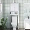 Image de vidaXL Rangement au-dessus de la cuvette BERG blanc bois massif 358554
