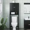 Image de vidaXL Rangement au-dessus de la cuvette BERG noir bois massif358555