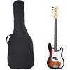Image de Guitare basse électrique de débutants sac brun et blanc 4 4 46