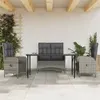Image de vidaXL Mobilier à dîner de jardin 4pcs et coussins Gris Résine tressée 3203503