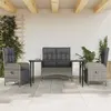 Image de vidaXL Ensemble à manger jardin 4pcs et coussins Gris Résine tressée, ensemble de meubles de jardin, ensemble de salle à 3203504