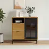 Image de Buffet avec porte vitrée FLAM 80x40x80 cm bois massif de pin