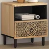 Image de vidaXL Table de Chevet, Armoire de Nuit avec Tiroir, Table de Téléphone, Meuble de Rangement Chambre Salon, Rétro, Bois de 358218
