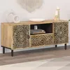 Image de vidaXL Meuble TV, Armoire de Télévision avec Portes et Tiroir, Meuble Télé avec Rangement Salon Salle de Séjour, Rétro, Bois 358226