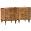 Image de vidaXL Tables de chevet 2 pcs 40x33x46 cm Bois de manguier solide, armoire, meubles de chambre, support téléphonique, armoire d'appoint, table de nuit 358281