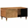 Image de vidaXL Table basse 80x50x40 cm bois de manguier massif, table d'appoint, table de salon, table latérale, bout de canapé, 358288