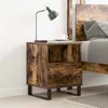 Image de vidaXL Table de chevet chêne fumé 40x35x50 cm bois d’ingénierie 830646