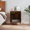 Image de vidaXL Table de chevet chêne fumé 40x35x50 cm bois d’ingénierie 830710
