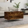 Image de vidaXL Table Basse, Table d'Appoint avec Dessus Relevable, Bout de Canapé avec Pieds, Meuble de Rangement Salon, Moderne, Chêne Fumé Bois d'Ingénierie