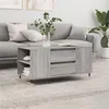 Image de vidaXL Table Basse, Table d'Appoint avec 4 Compartiments et 2 Tiroirs, Bout de Canapé avec Pieds Salle de Séjour, Moderne, Sonoma Gris Bois d'Ingénierie