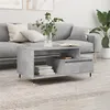 Image de vidaXL Table Basse, Table d'Appoint avec Tiroir, Bout de Canapé avec Pieds, Meuble de Rangement Salle de Séjour, Moderne, Gris Béton Bois d'Ingénierie